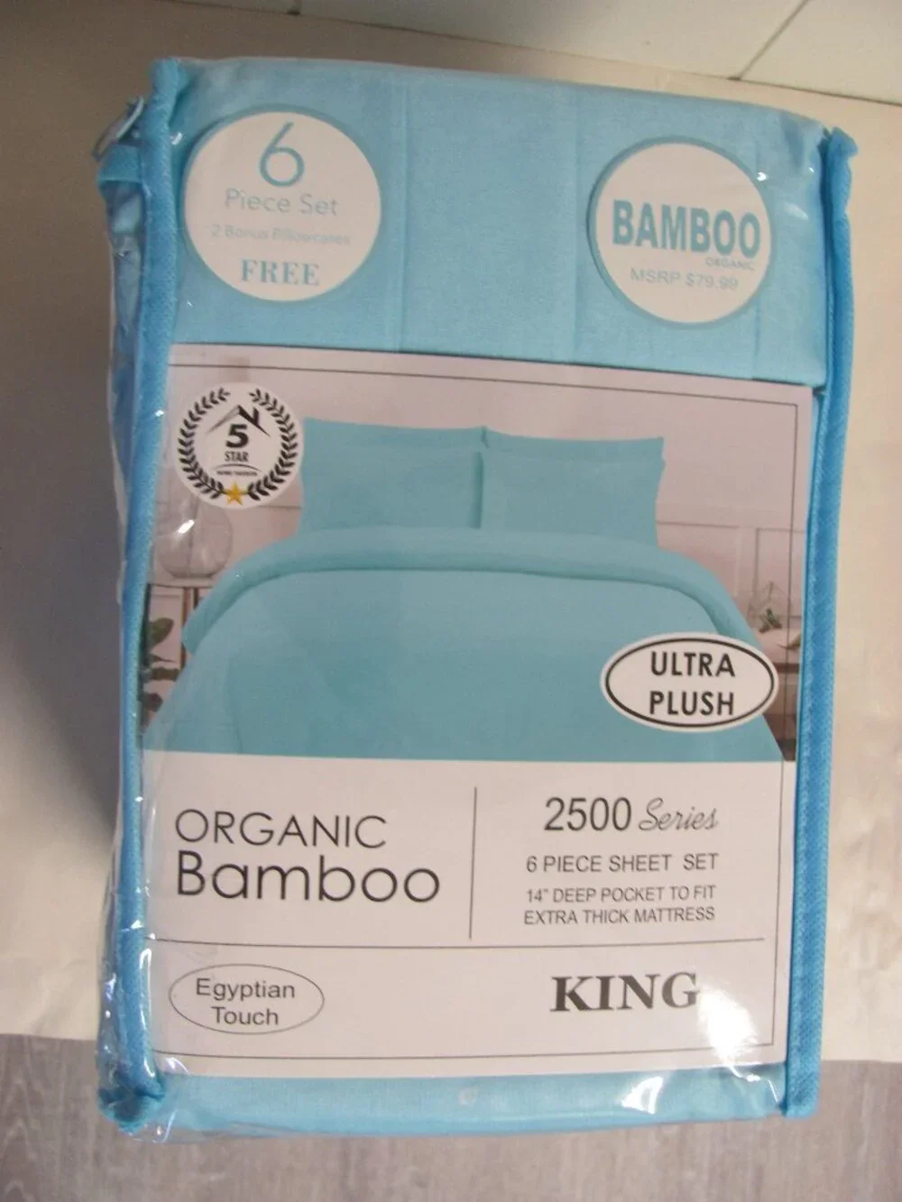 ORGANIC  BAMBOO KING SIZE SHEET SET NIP